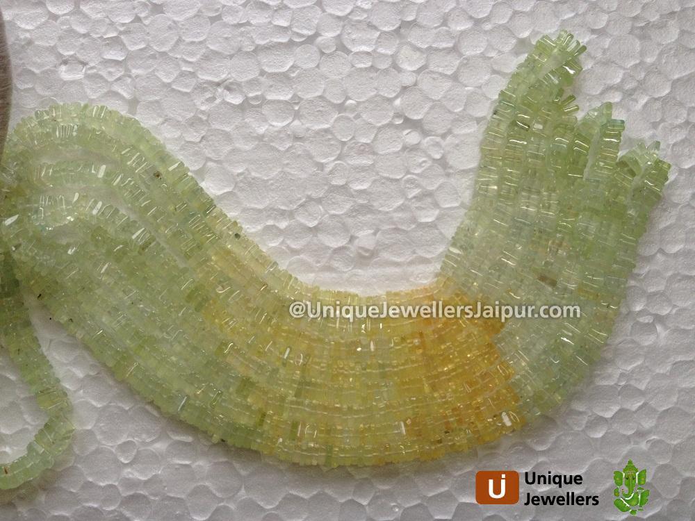 Multi Prehnite Plain Heishi Cube Beads